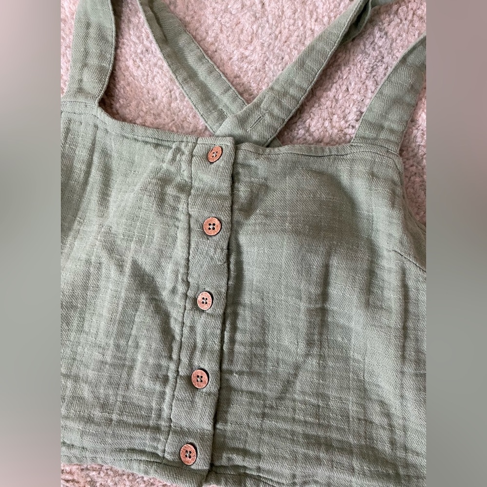 Green billabong crop tank
